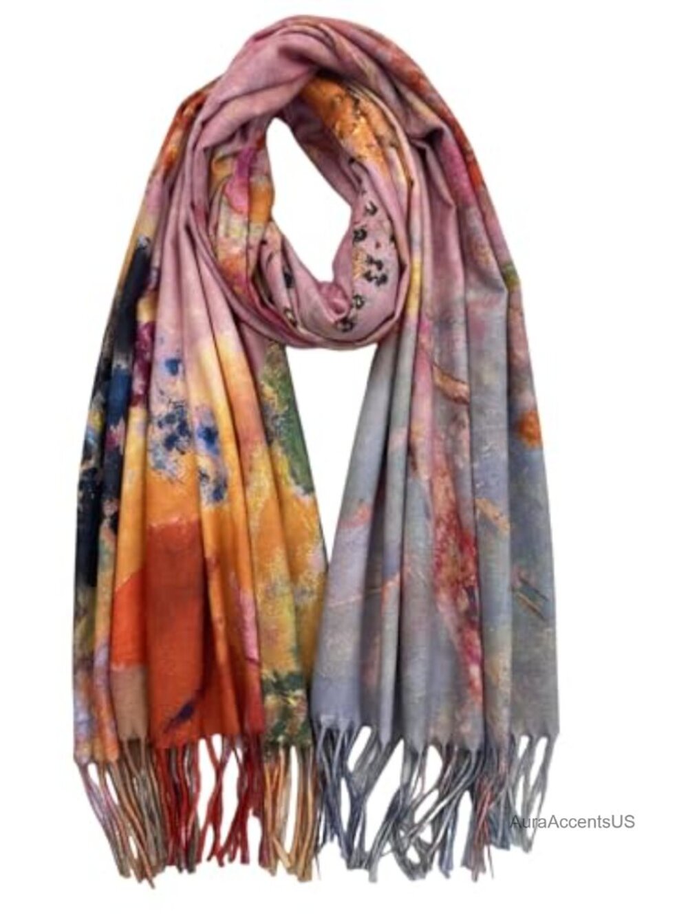Van Gogh Art Print Scarf Women Soft Warm Shawl Wrap Fringe Polyester